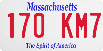 MA license plate 170KM7