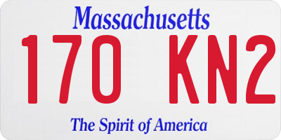 MA license plate 170KN2