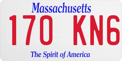 MA license plate 170KN6
