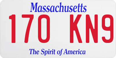 MA license plate 170KN9