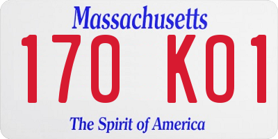 MA license plate 170KO1