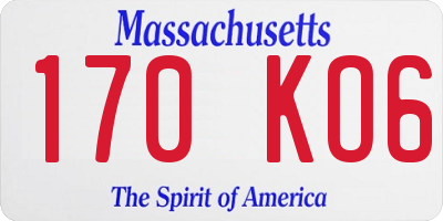 MA license plate 170KO6