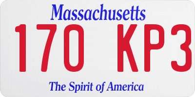 MA license plate 170KP3