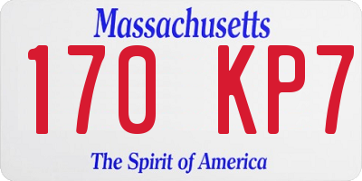 MA license plate 170KP7