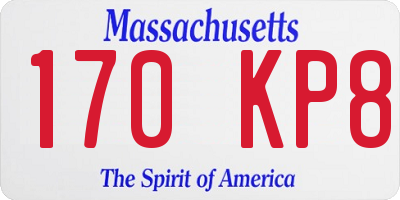 MA license plate 170KP8