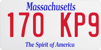 MA license plate 170KP9