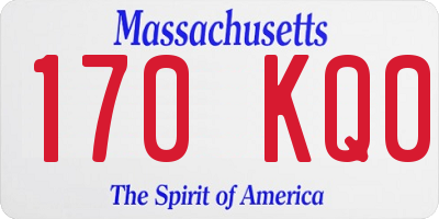 MA license plate 170KQ0