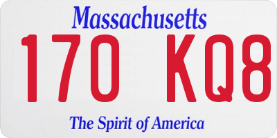 MA license plate 170KQ8