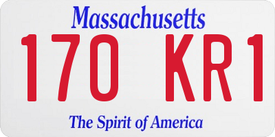 MA license plate 170KR1