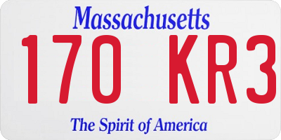 MA license plate 170KR3