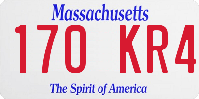 MA license plate 170KR4