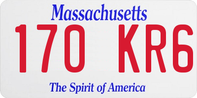 MA license plate 170KR6