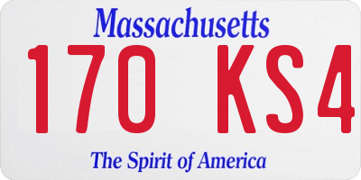 MA license plate 170KS4