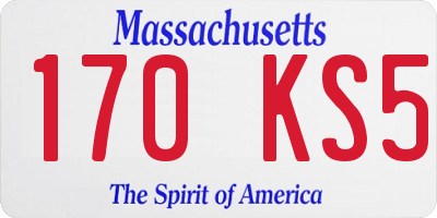 MA license plate 170KS5
