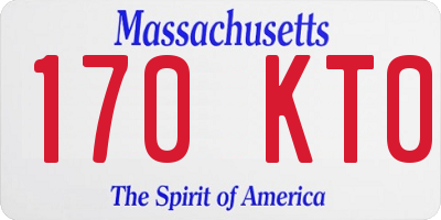 MA license plate 170KT0