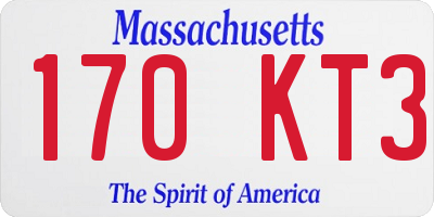 MA license plate 170KT3