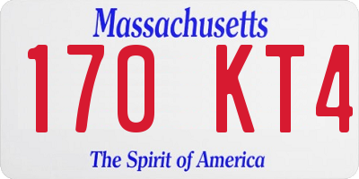 MA license plate 170KT4