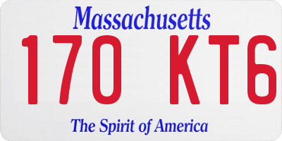MA license plate 170KT6