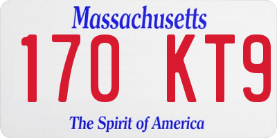 MA license plate 170KT9