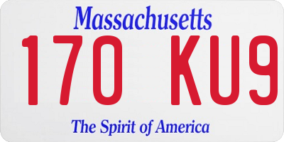 MA license plate 170KU9