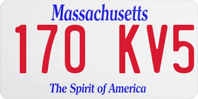 MA license plate 170KV5