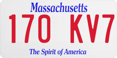 MA license plate 170KV7