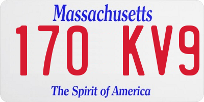 MA license plate 170KV9
