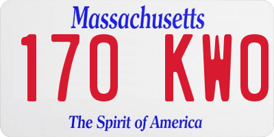 MA license plate 170KW0