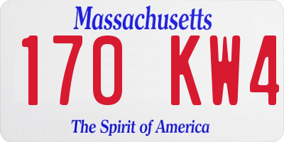 MA license plate 170KW4