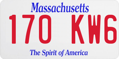 MA license plate 170KW6