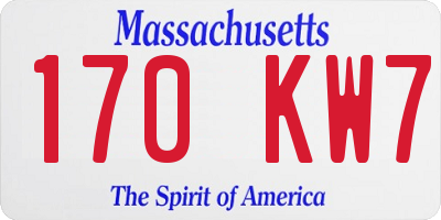MA license plate 170KW7