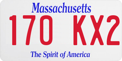 MA license plate 170KX2