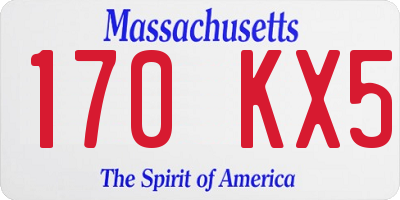MA license plate 170KX5