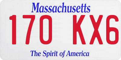 MA license plate 170KX6