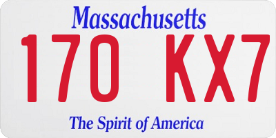 MA license plate 170KX7