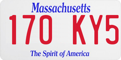MA license plate 170KY5