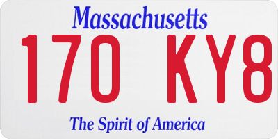 MA license plate 170KY8