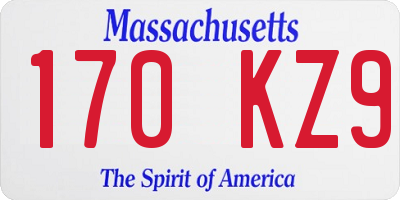 MA license plate 170KZ9