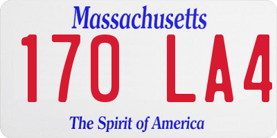 MA license plate 170LA4