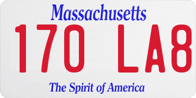 MA license plate 170LA8