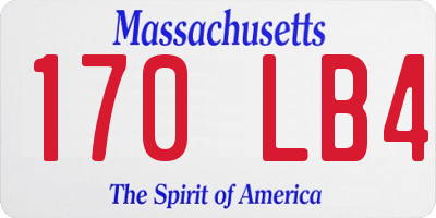 MA license plate 170LB4