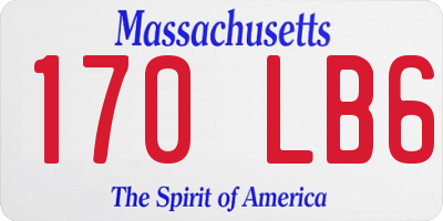 MA license plate 170LB6