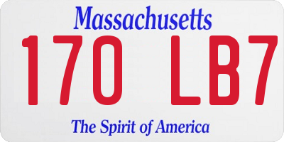 MA license plate 170LB7