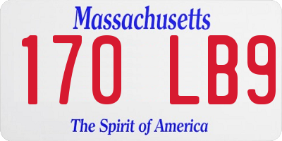 MA license plate 170LB9
