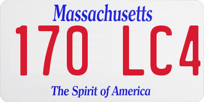 MA license plate 170LC4