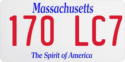 MA license plate 170LC7