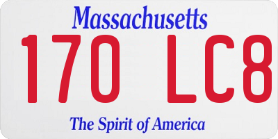 MA license plate 170LC8