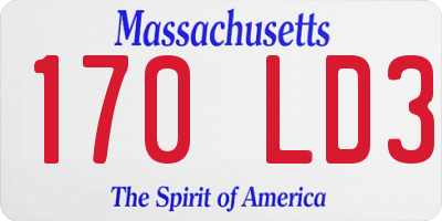 MA license plate 170LD3