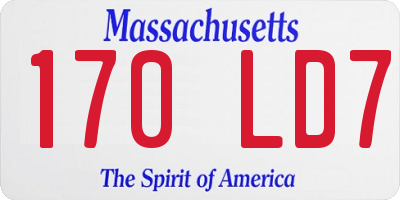 MA license plate 170LD7