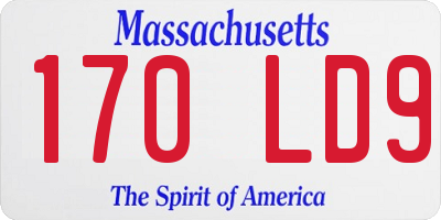 MA license plate 170LD9